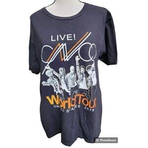 CNCO Band T-Shirt 2019 Black Size Large Boy Band Latino 2 Sides